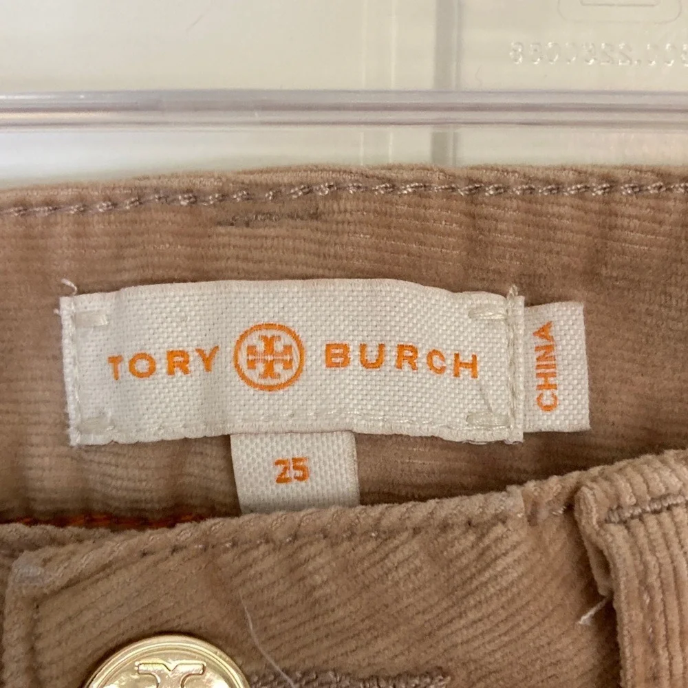 Tory Burch Womens Tan Low Rise Super Skinny Corduroy Pants Size 25 Stretch‎